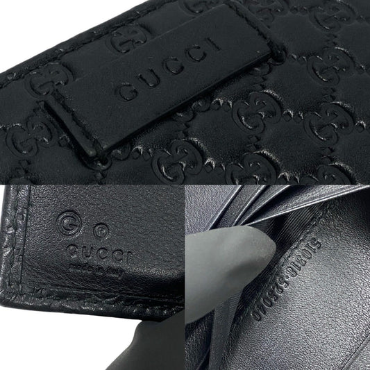 GUCCI Bifold Wallet leather black Guccisima