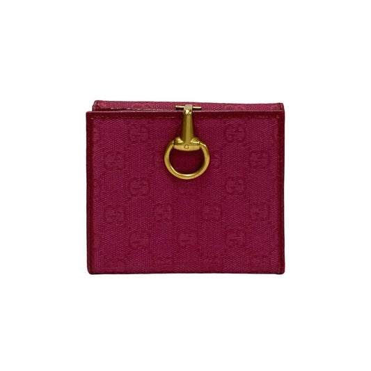 GUCCI Bifold Wallet leather pink