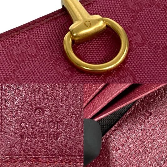 GUCCI Bifold Wallet leather pink