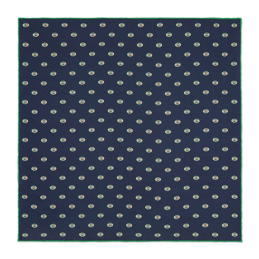 Gucci Interlocking GG Print Pocket Square in Midnight Blue