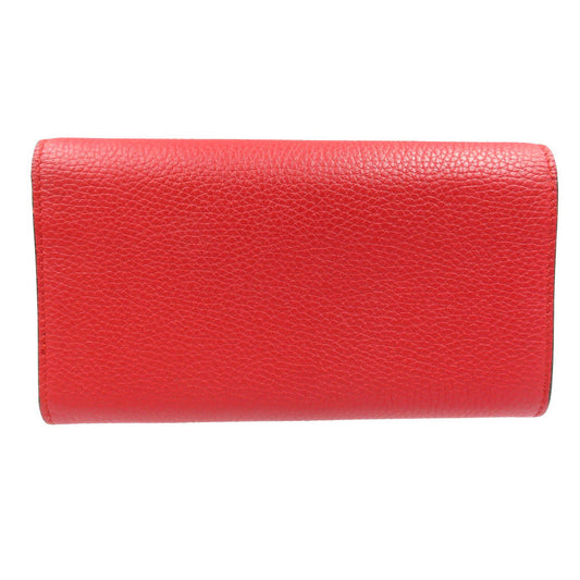 GUCCI Long Wallet Purse 453164 leather Red Animalier Continental Wallet Women Used