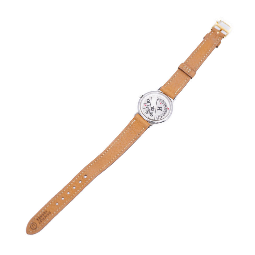 HERMES Watches Quartz Stainless Steel , Leather Ivory Meteor Ivory dial