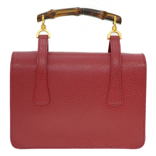 GUCCI Handbag 000.113.0231 leather Red Bamboo Women Used