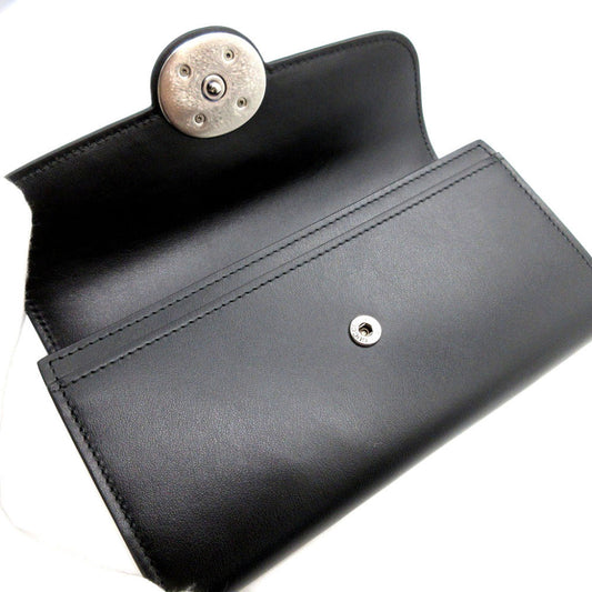 GUCCI Long Wallet Purse 762167 leather black Two fold mini john double Women(Unisex) Used