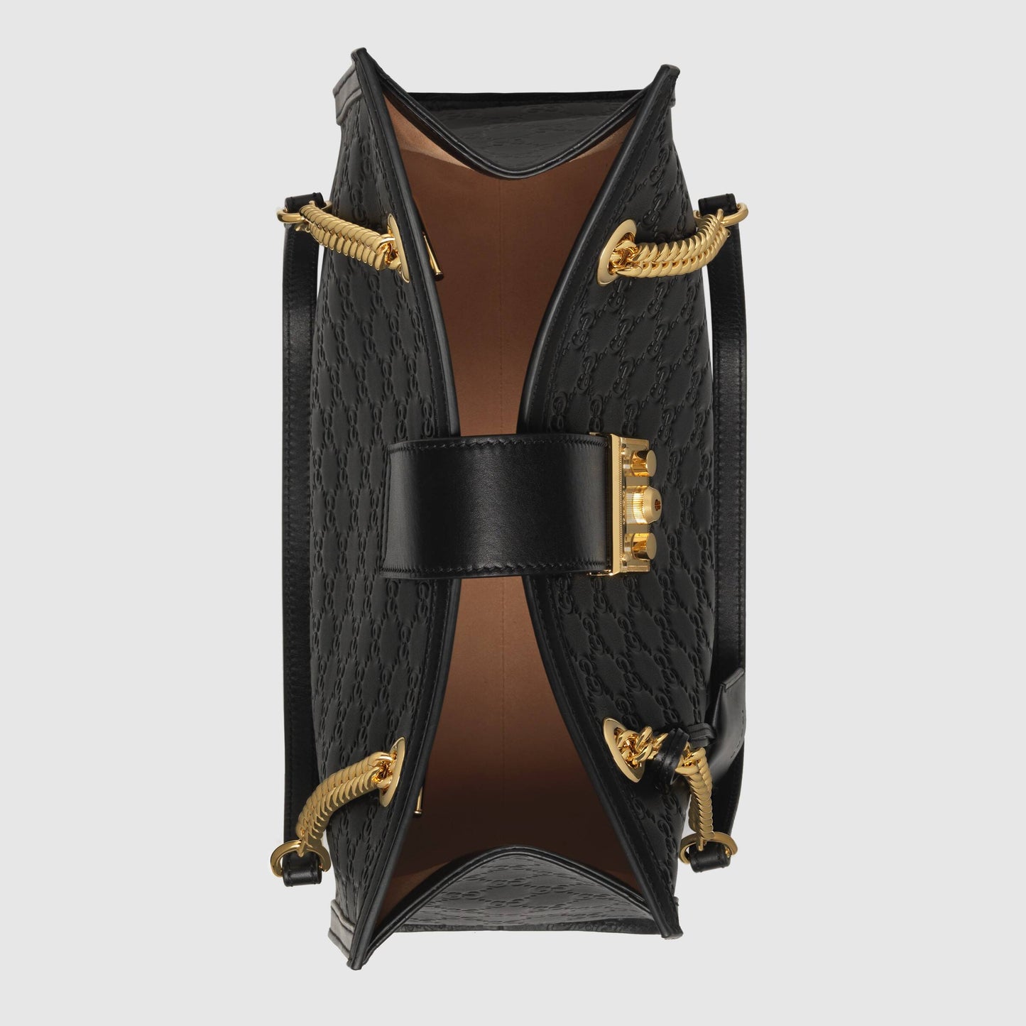 Gucci Padlock Signature Medium Soft Leather Shoulder Bag Black