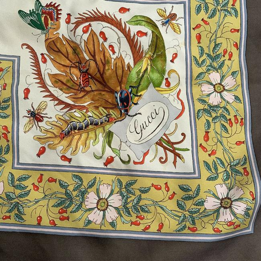 Gucci Colorful Butterfly Print Extra Large Silk Scarf