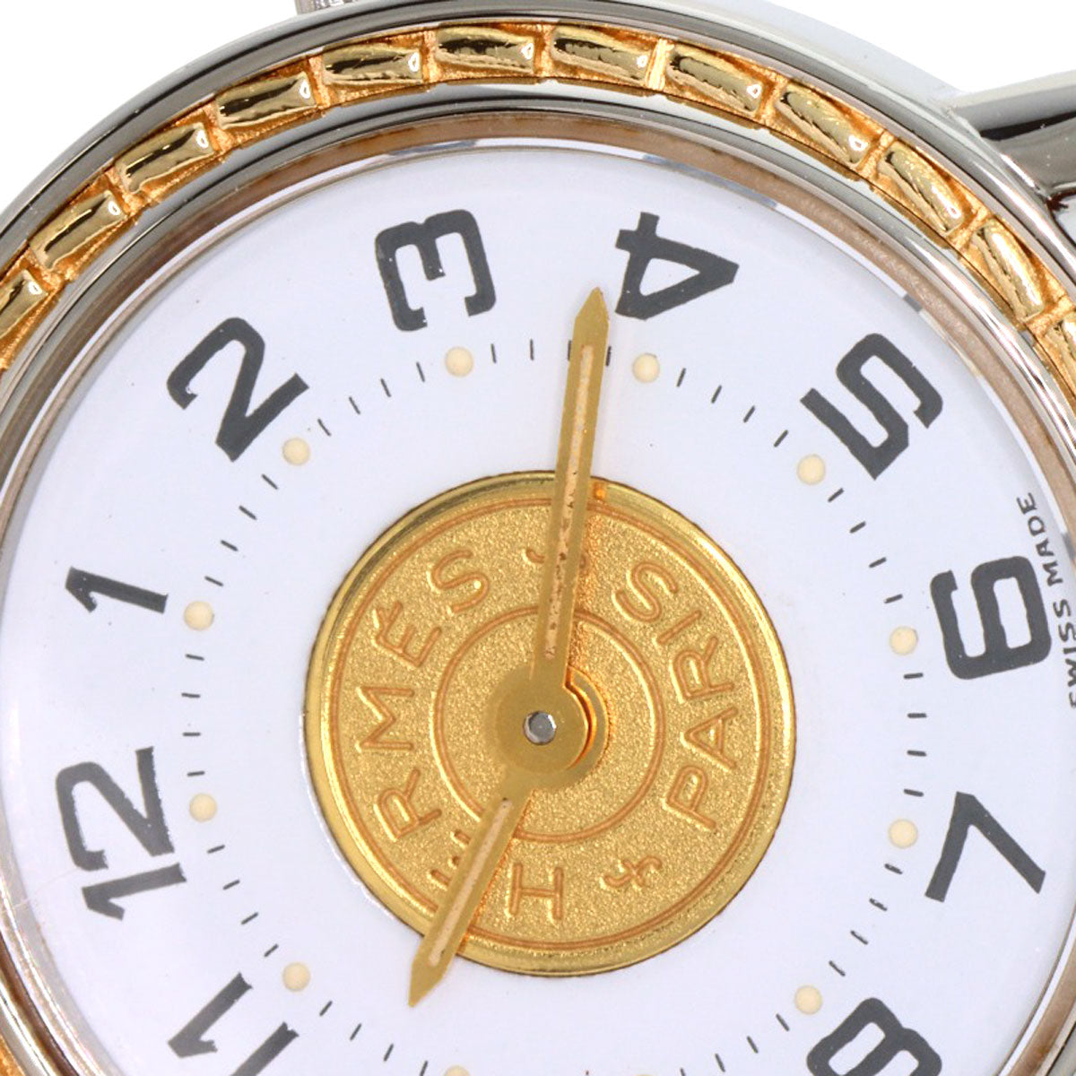 HERMES Watches Quartz Stainless Steel, Leather Silver Serie white dial Women Used