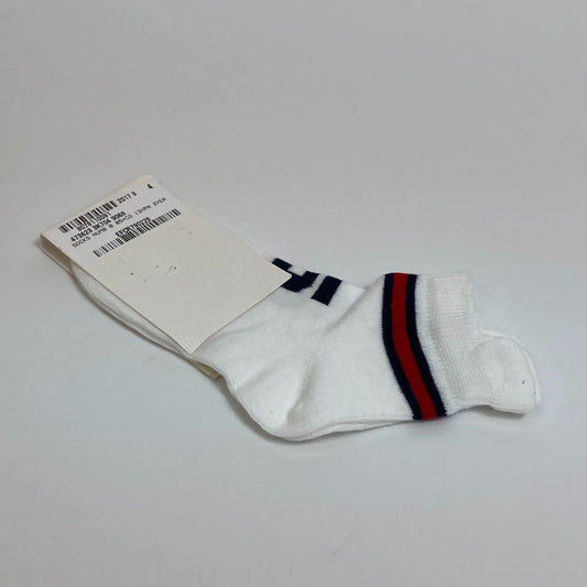 GUCCI Knit hat 418599 cotton White x navy Baby GG pattern Women M Used