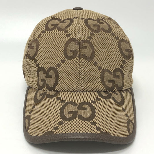 GUCCI cap 681264 canvas beige Jumbo GG mens M Used