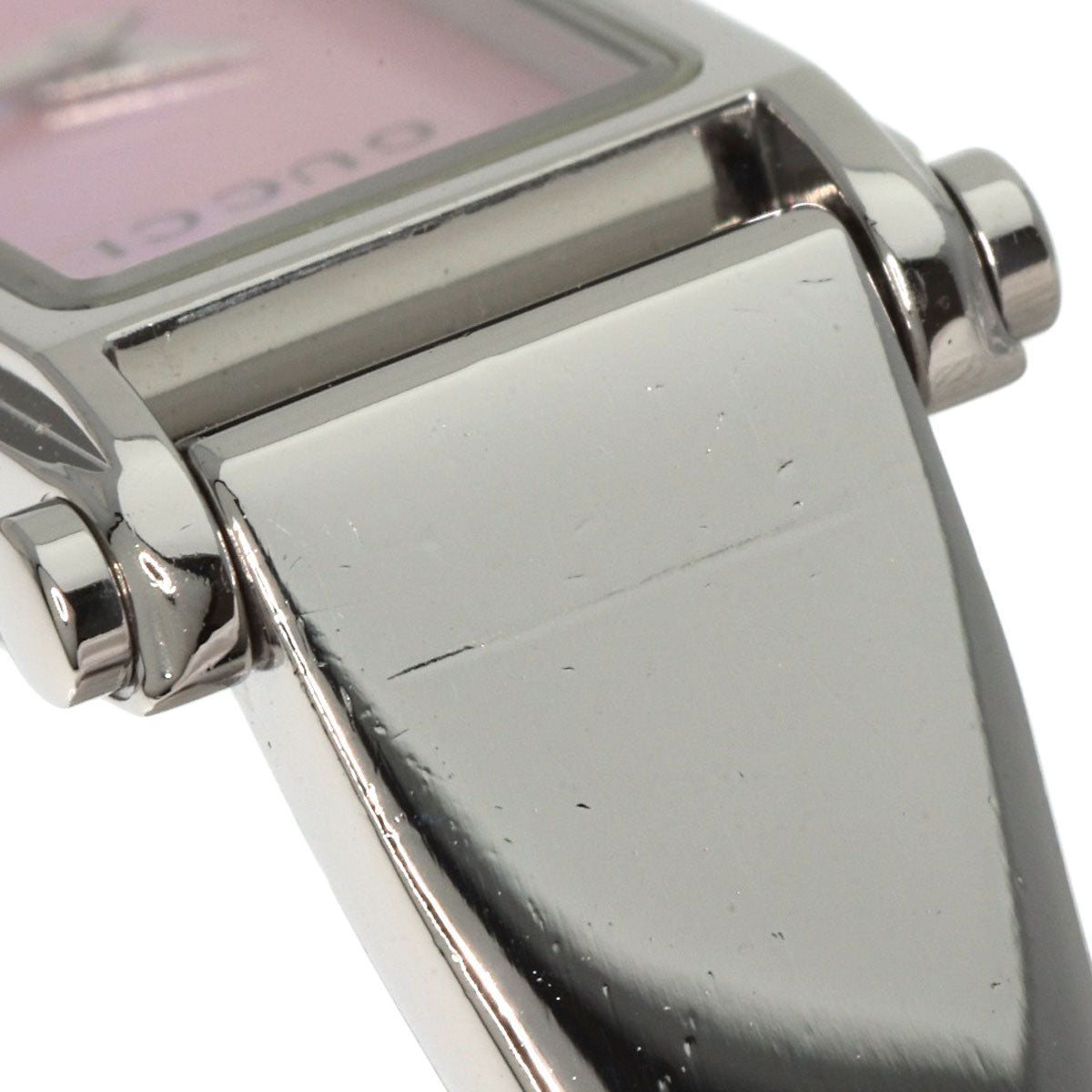 GUCCI Watches Quartz 1500L Stainless Steel Silver Square face Pink shell dial