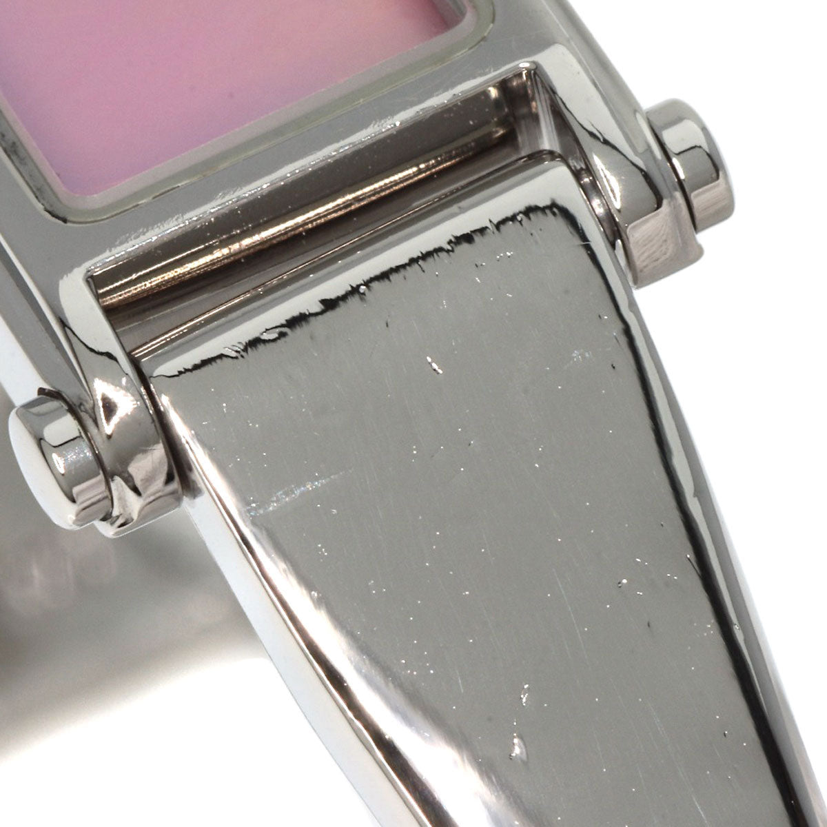 GUCCI Watches Quartz 1500L Stainless Steel Silver Square face Pink shell dial