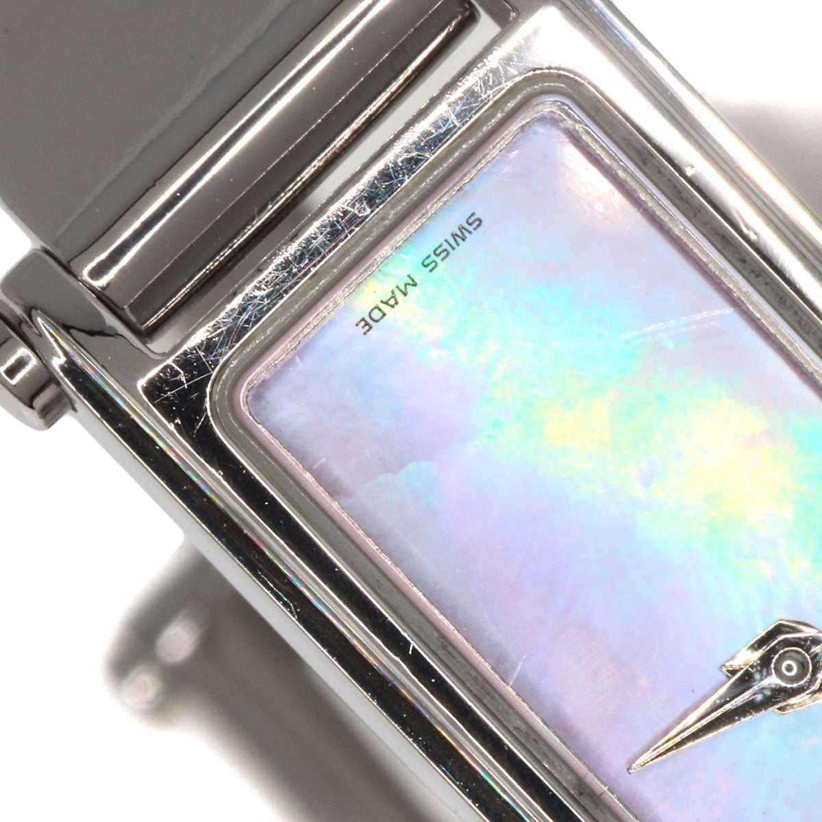 GUCCI Watches Quartz 1500L Stainless Steel Silver Square face Pink shell dial
