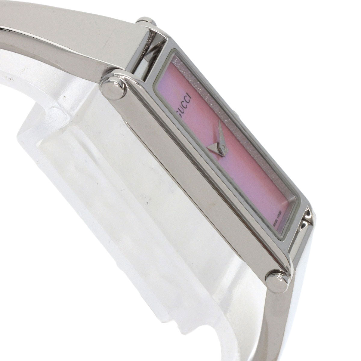 GUCCI Watches Quartz 1500L Stainless Steel Silver Square face Pink shell dial
