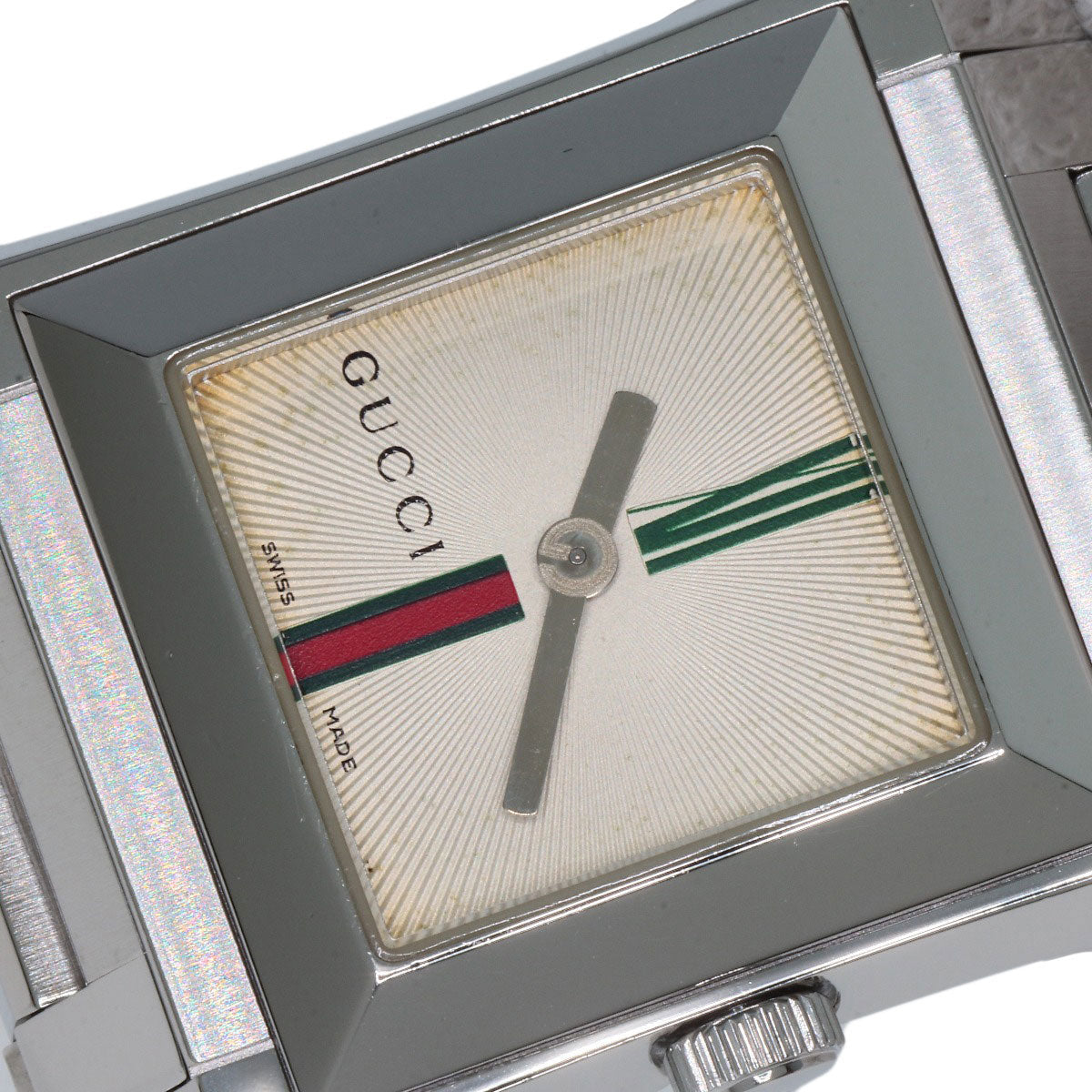 GUCCI Watches Quartz 111L Stainless Steel , Stainless Steel Silver Square face Ivory dial Women Used