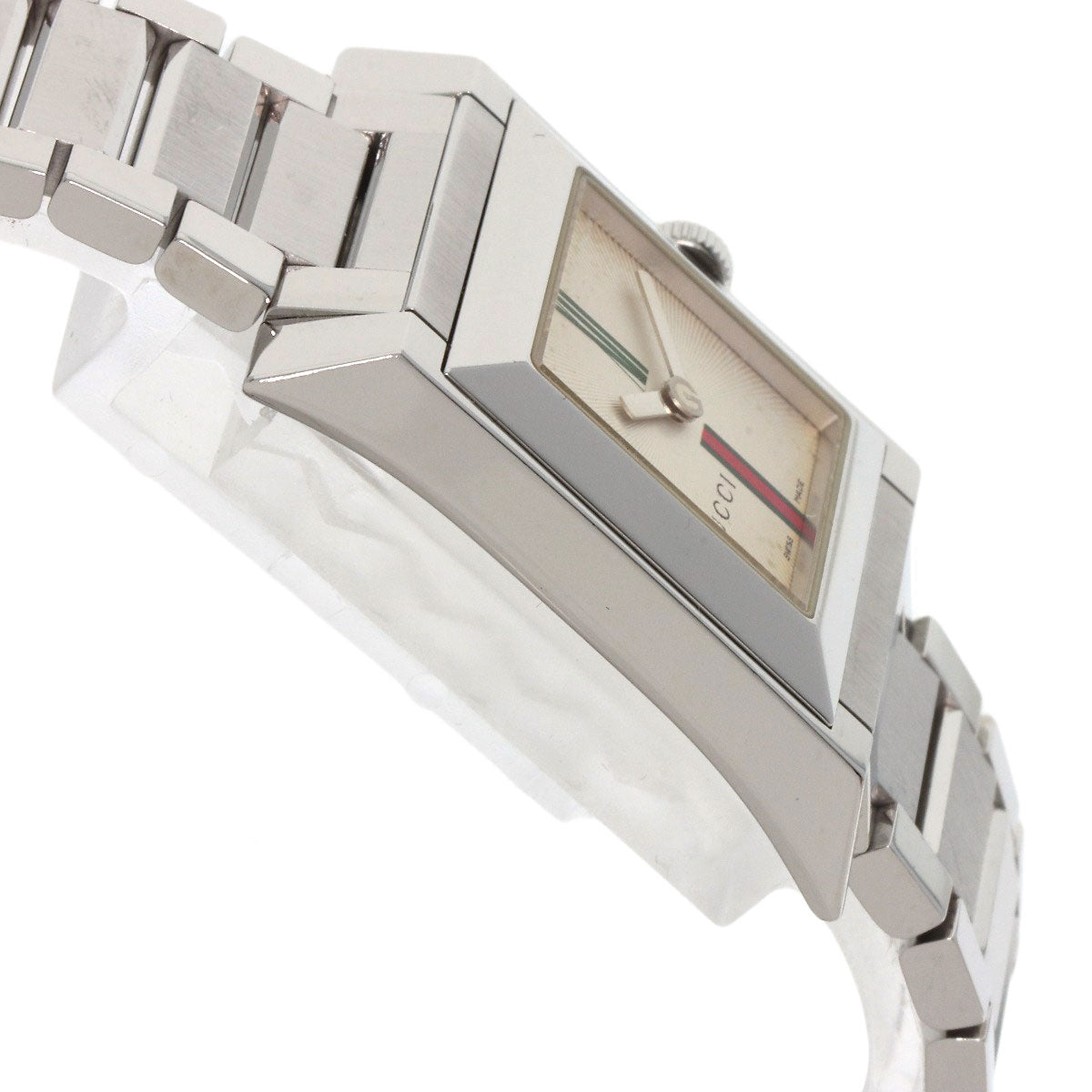 GUCCI Watches Quartz 111L Stainless Steel , Stainless Steel Silver Square face Ivory dial Women Used