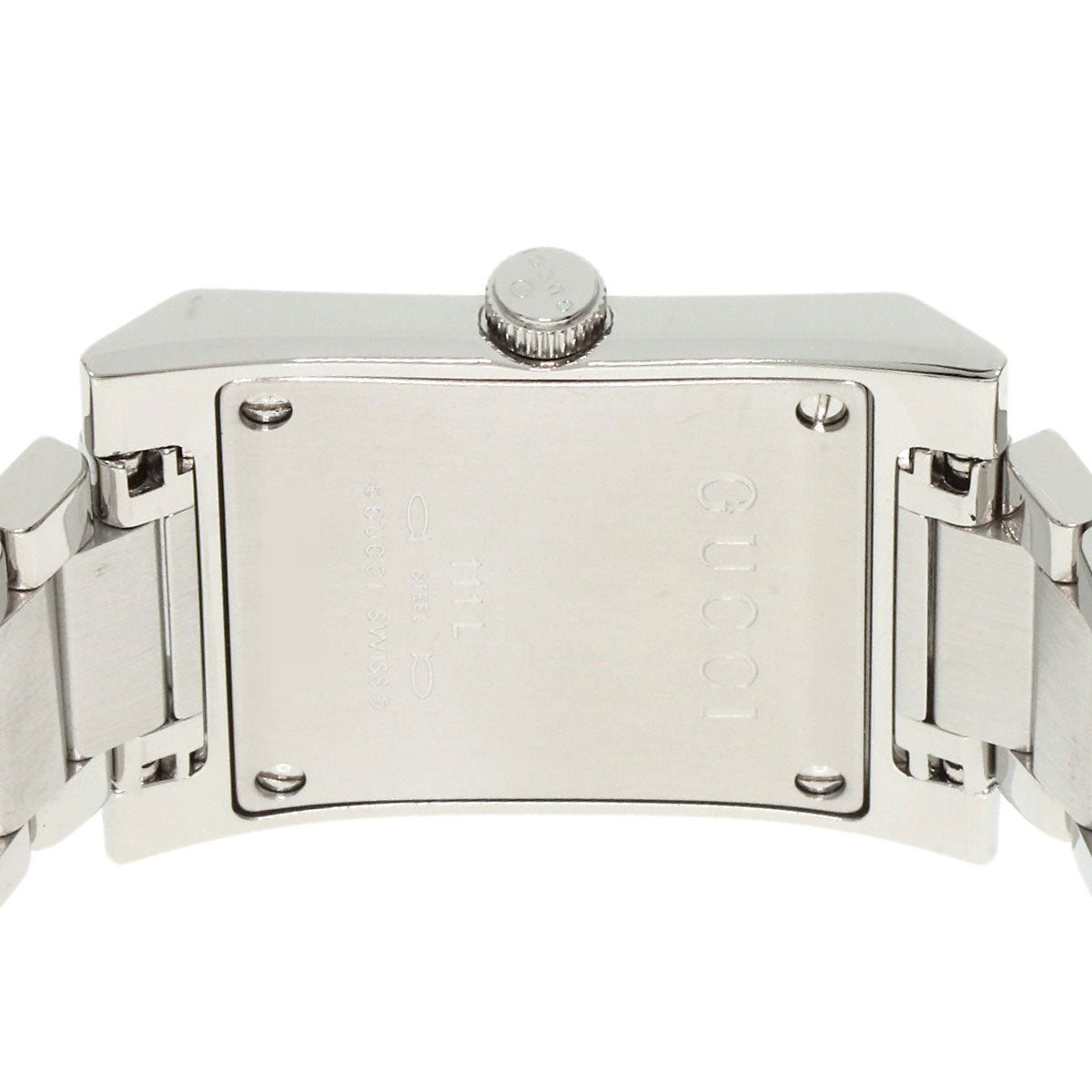 GUCCI Watches Quartz 111L Stainless Steel , Stainless Steel Silver Square face Ivory dial Women Used