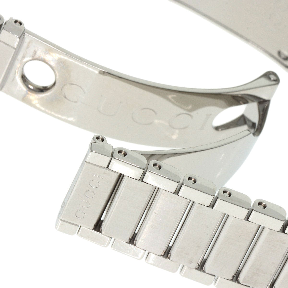 GUCCI Watches Quartz 111L Stainless Steel , Stainless Steel Silver Square face Ivory dial Women Used