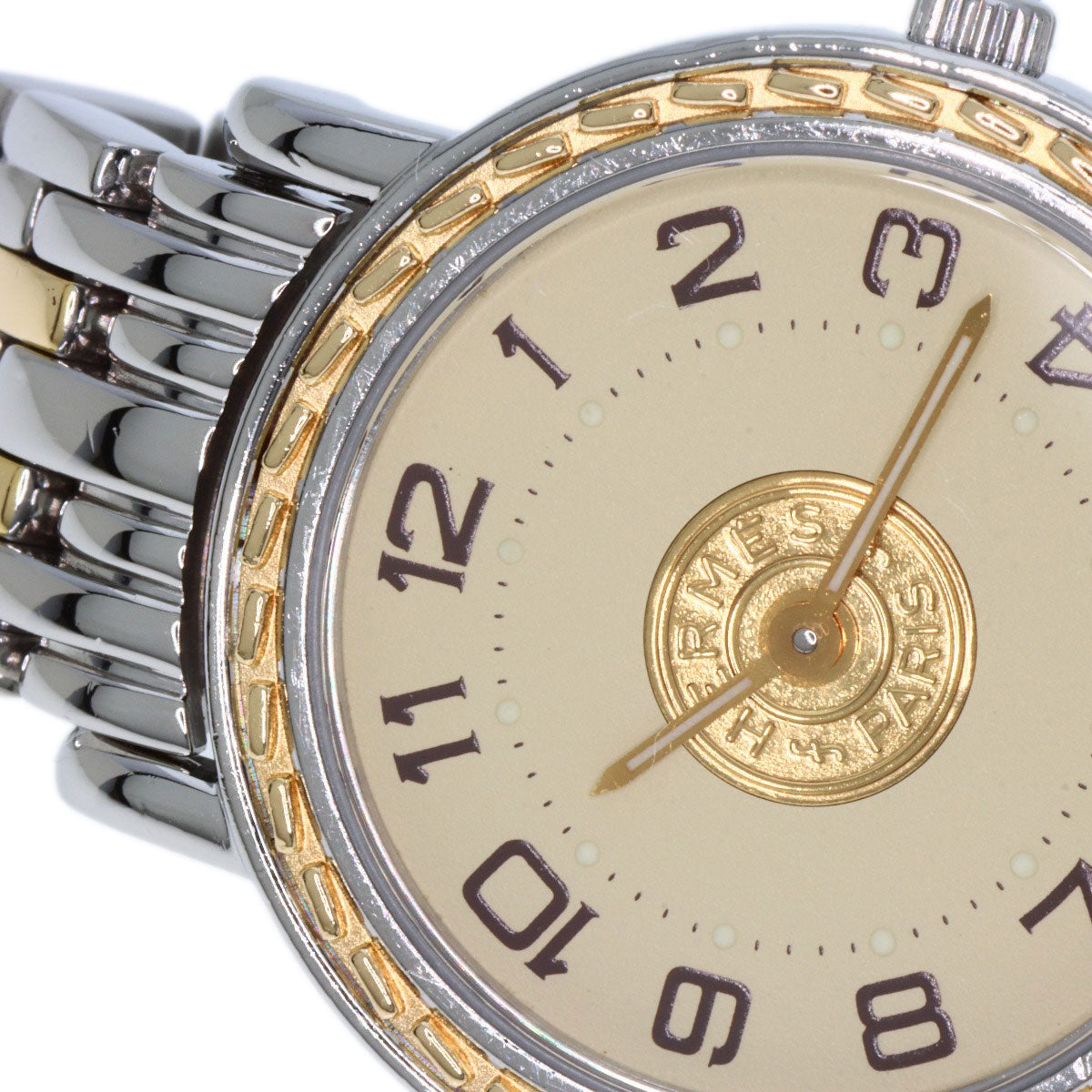 HERMES Watches Quartz SE4.220 Stainless Steel , SSxGP gold Serie Ivory dial Women Used