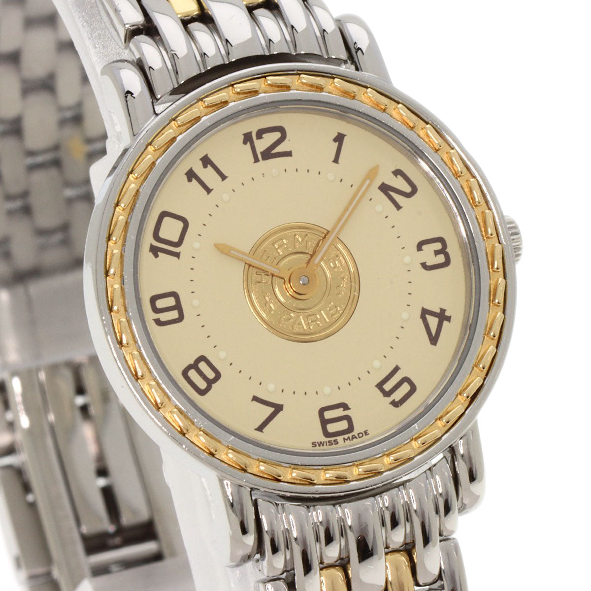 HERMES Watches Quartz SE4.220 Stainless Steel , SSxGP gold Serie Ivory dial Women Used