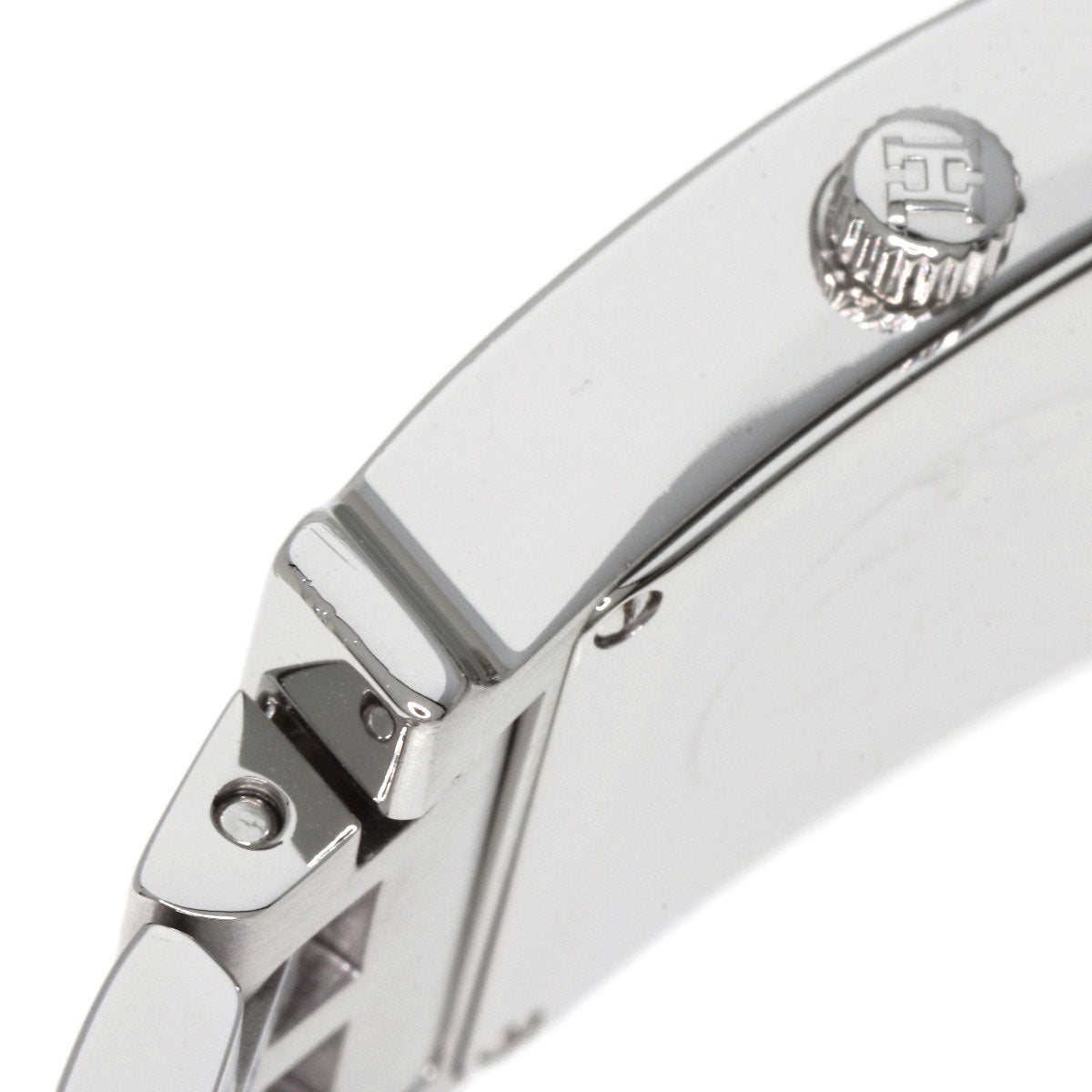 HERMES Watches Quartz HH1.210 Stainless Steel , Stainless Steel Silver H watch black dial Women Used