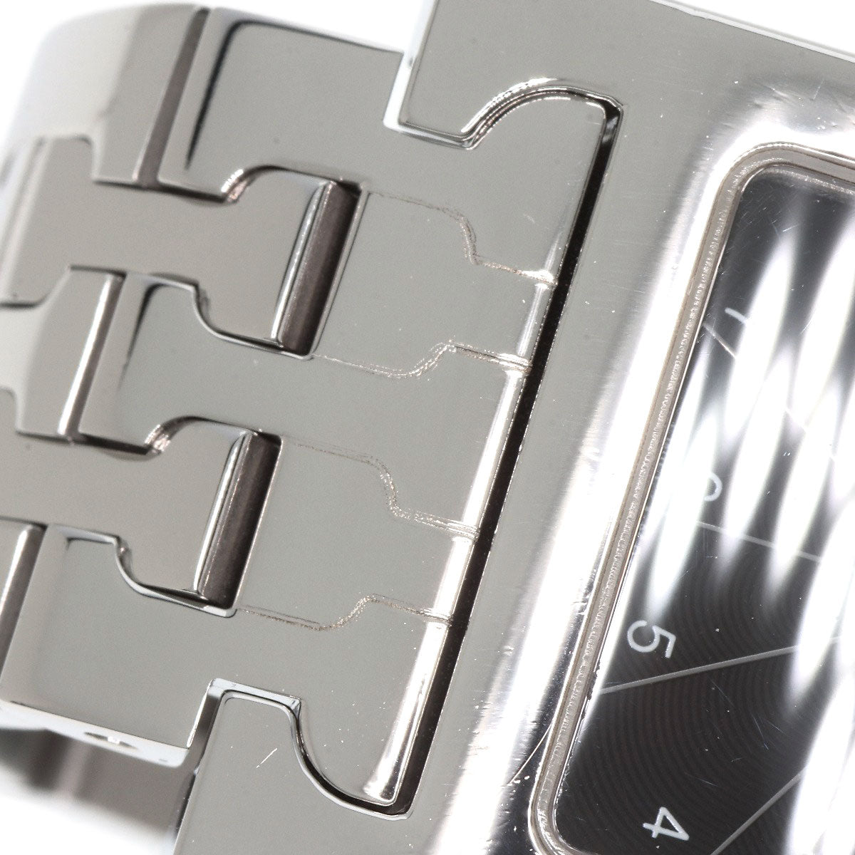 HERMES Watches Quartz HH1.210 Stainless Steel , Stainless Steel Silver H watch black dial Women Used