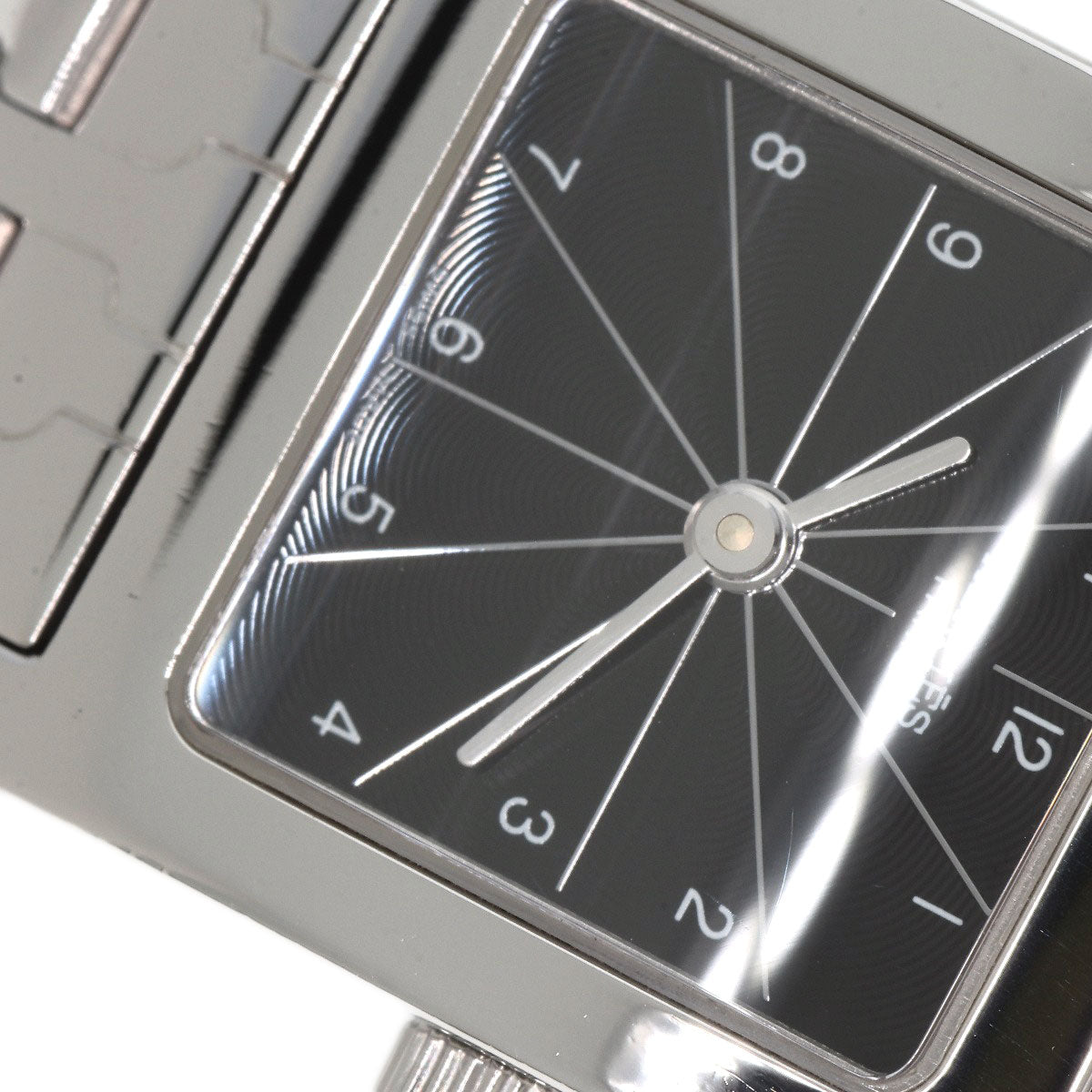 HERMES Watches Quartz HH1.210 Stainless Steel , Stainless Steel Silver H watch black dial Women Used