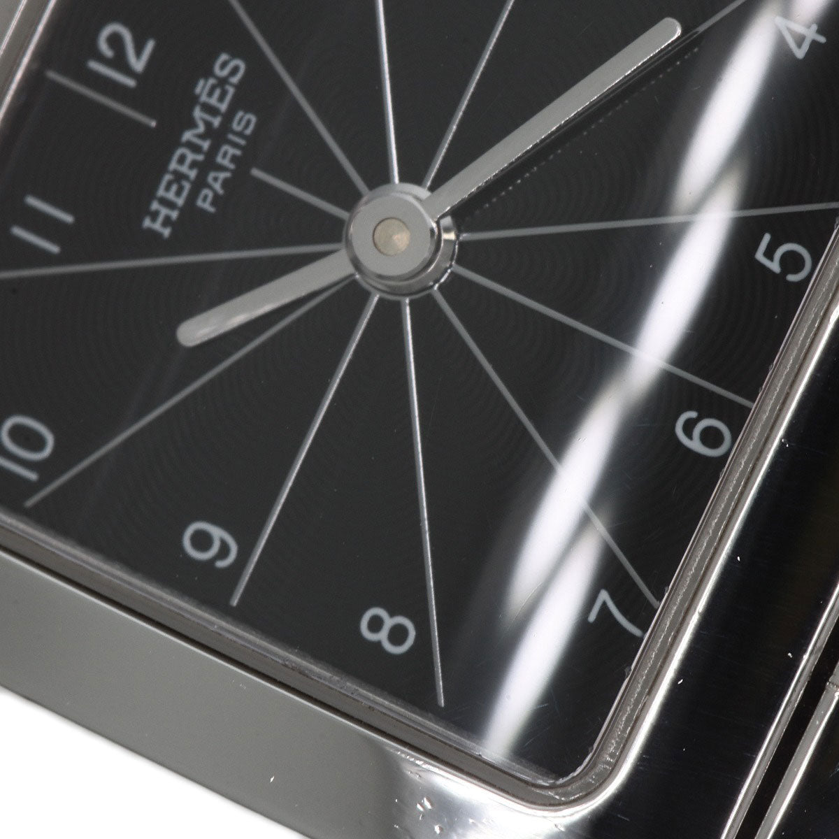 HERMES Watches Quartz HH1.210 Stainless Steel , Stainless Steel Silver H watch black dial Women Used