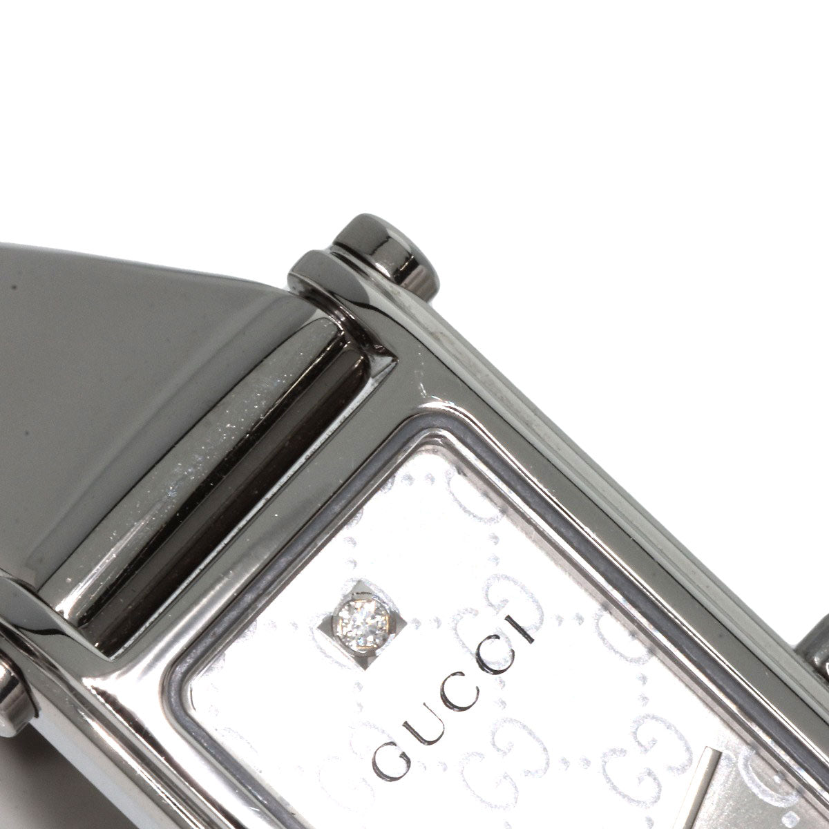 GUCCI Watches Quartz 1500L Stainless Steel , Stainless Steel Silver Square Face 1P Diamond Silver dial Women Used