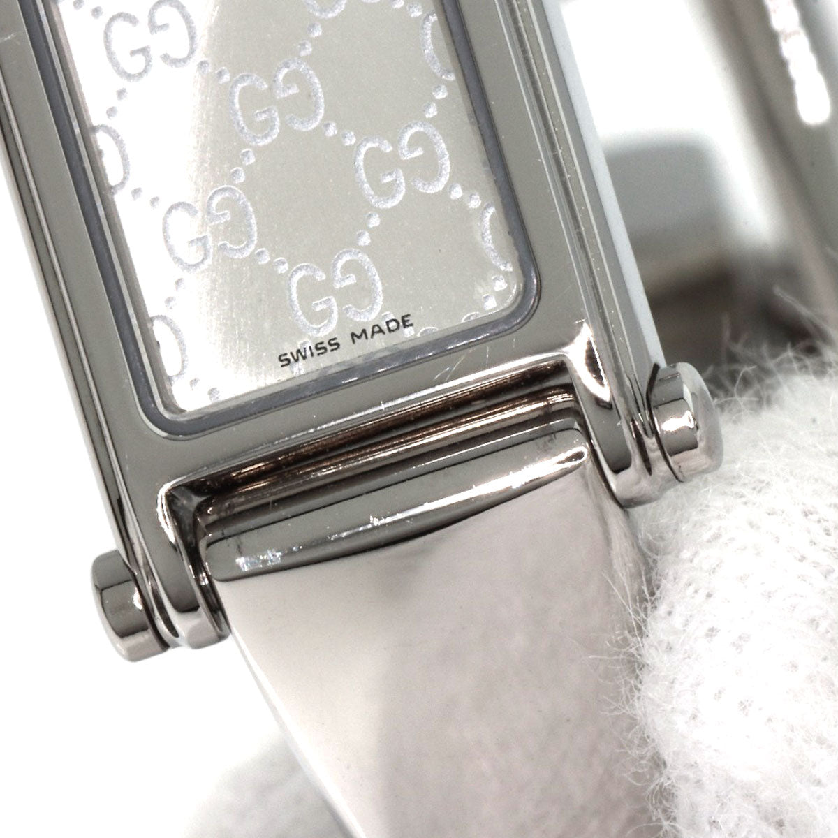 GUCCI Watches Quartz 1500L Stainless Steel , Stainless Steel Silver Square Face 1P Diamond Silver dial Women Used