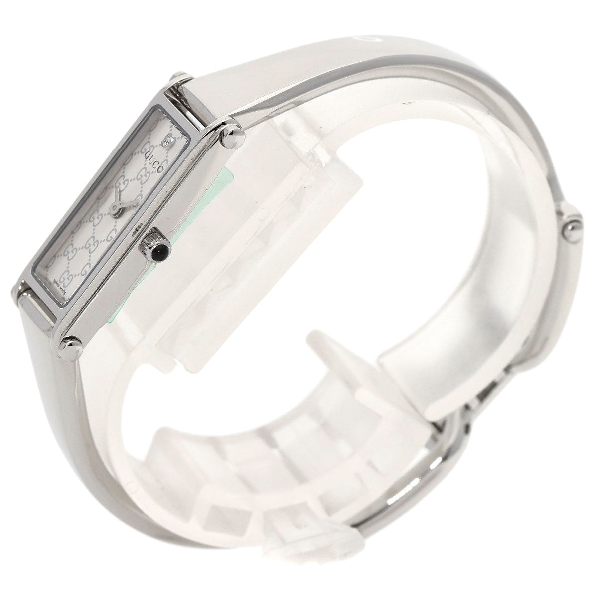 GUCCI Watches Quartz 1500L Stainless Steel , Stainless Steel Silver Square Face 1P Diamond Silver dial Women Used