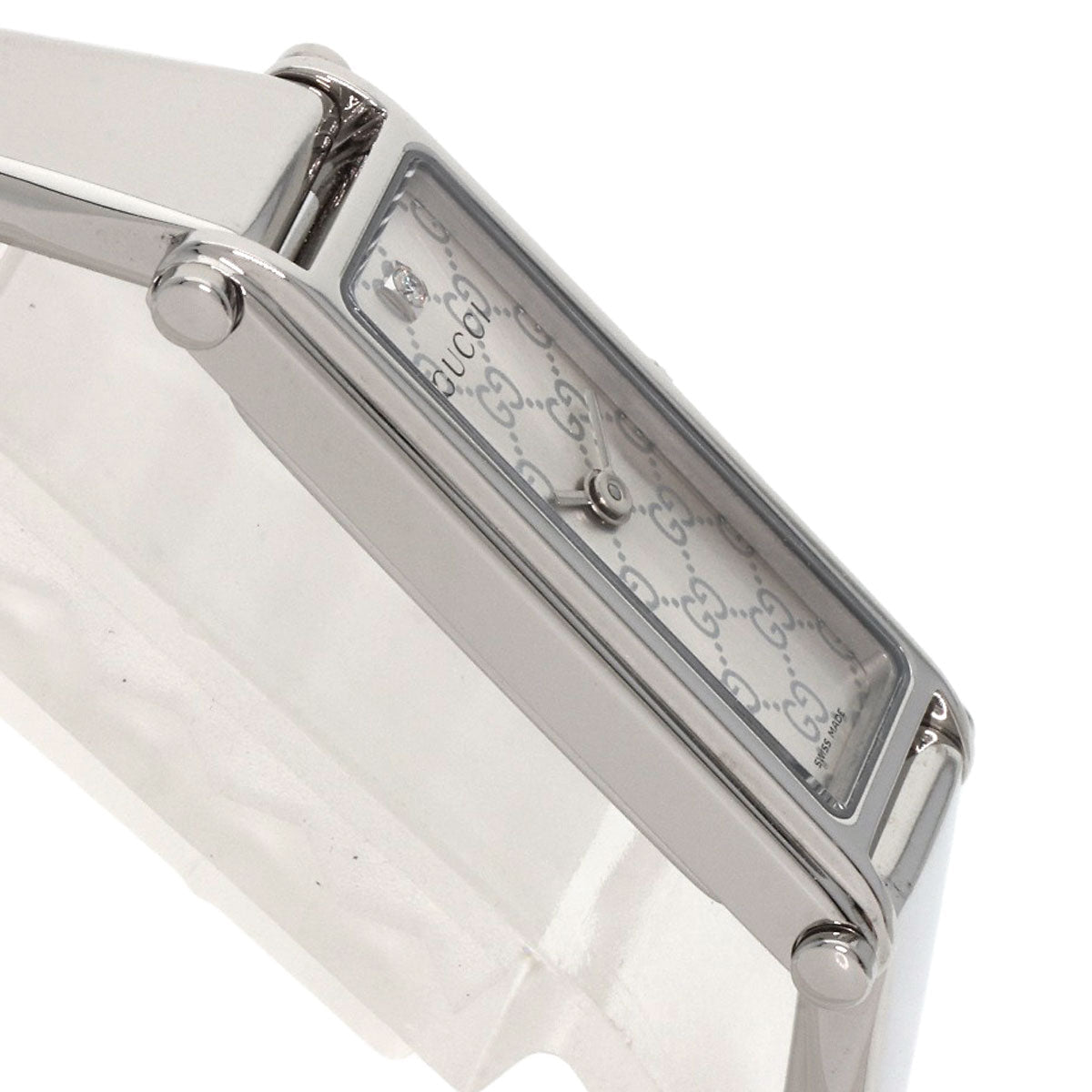 GUCCI Watches Quartz 1500L Stainless Steel , Stainless Steel Silver Square Face 1P Diamond Silver dial Women Used