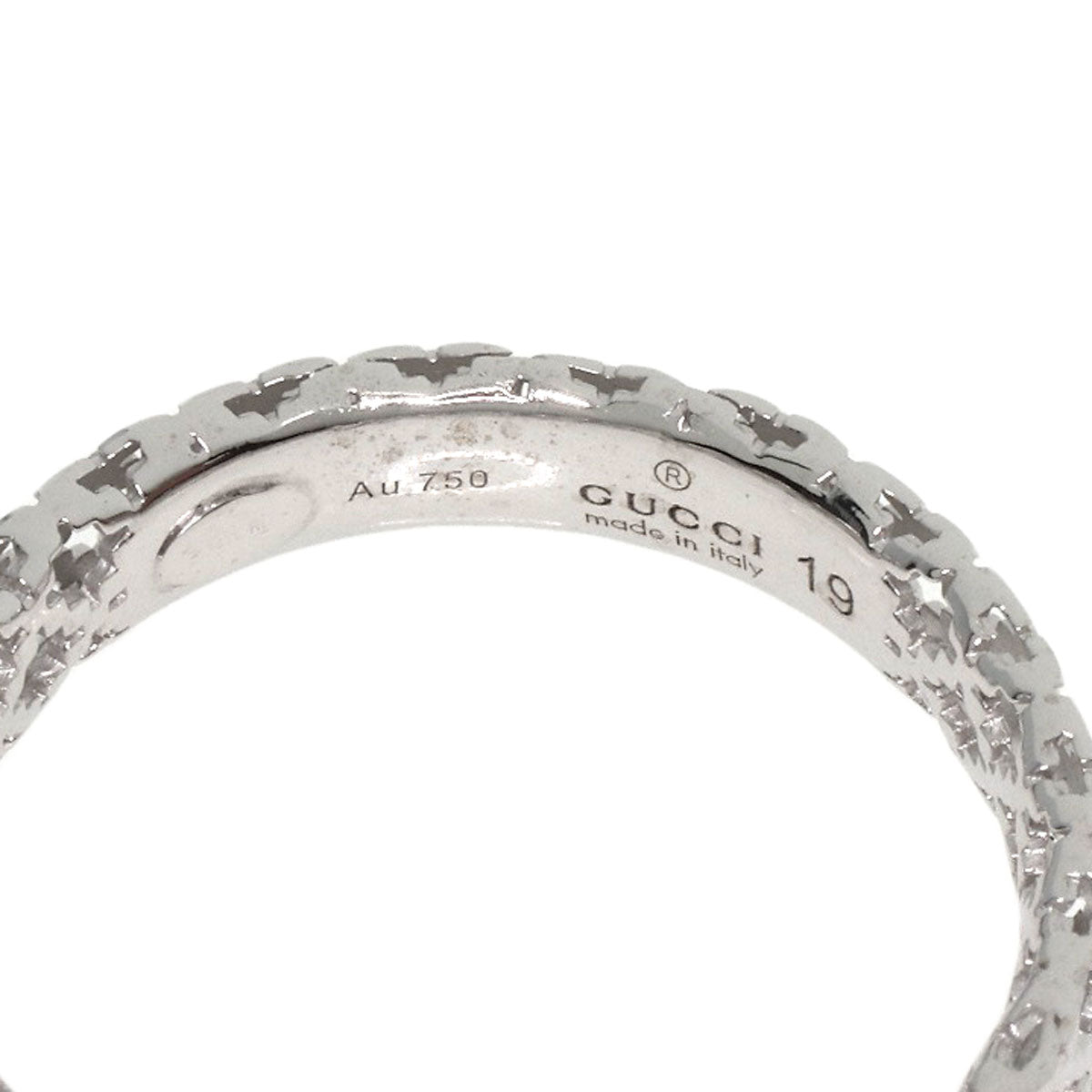 GUCCI Ring K18WG Silver Diamantissima #19