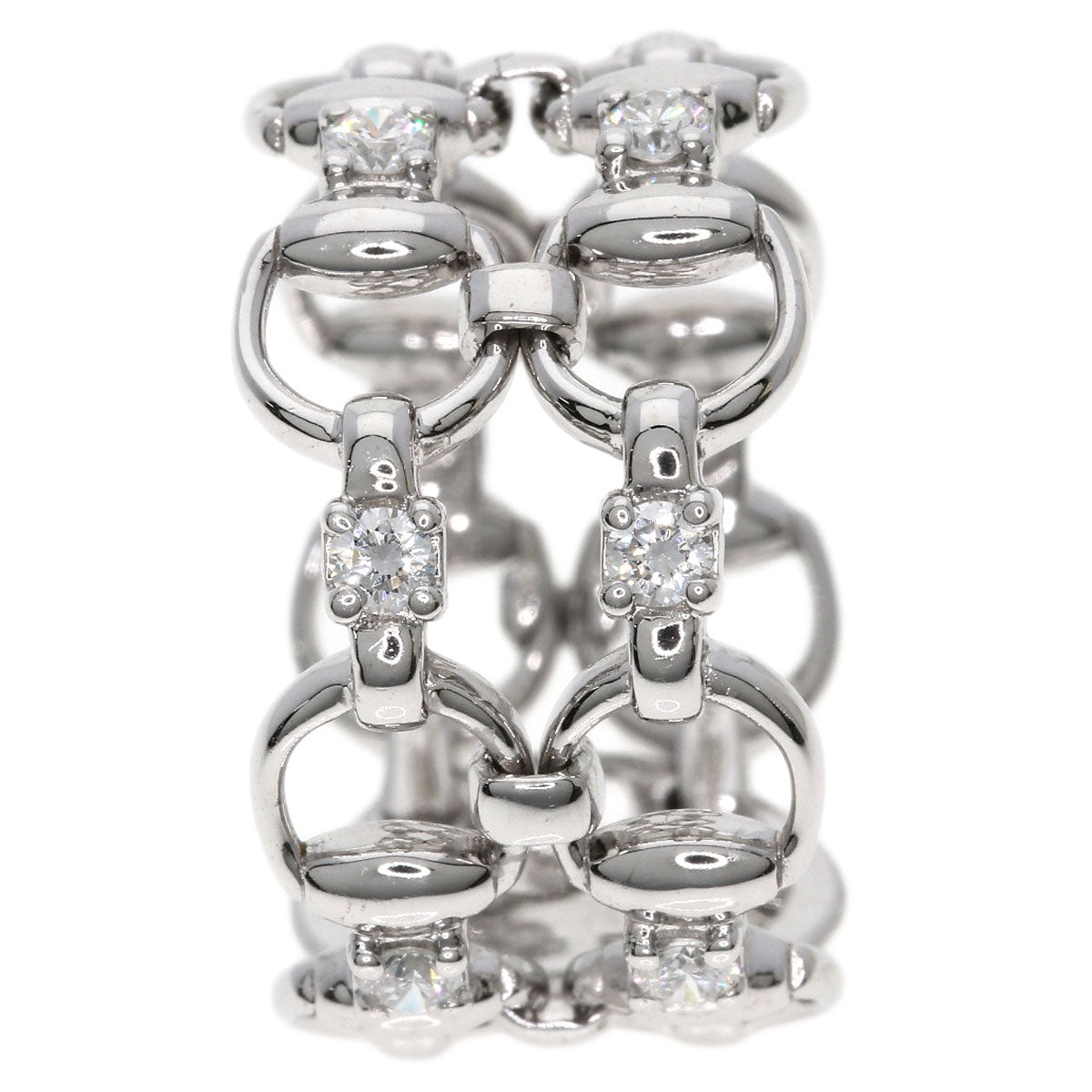 GUCCI Ring K18WG Silver Diamond #14