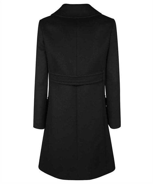 Gucci Black Wool Coat with Interlocking GG Buttons