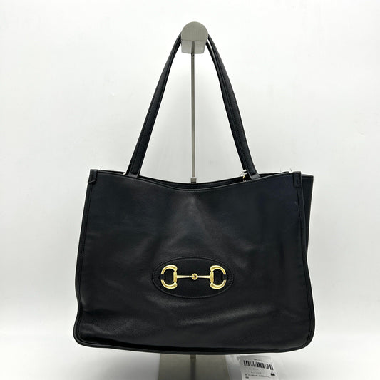 Gucci 1955 Horsebit Horsebit 19 Medium - Black Totes, Handbags LA39077