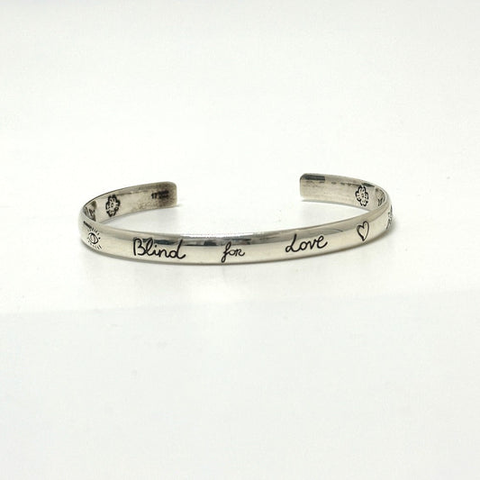 GUCCI Bangle 454287 SV925 Silver Blind for love Women 17 Used