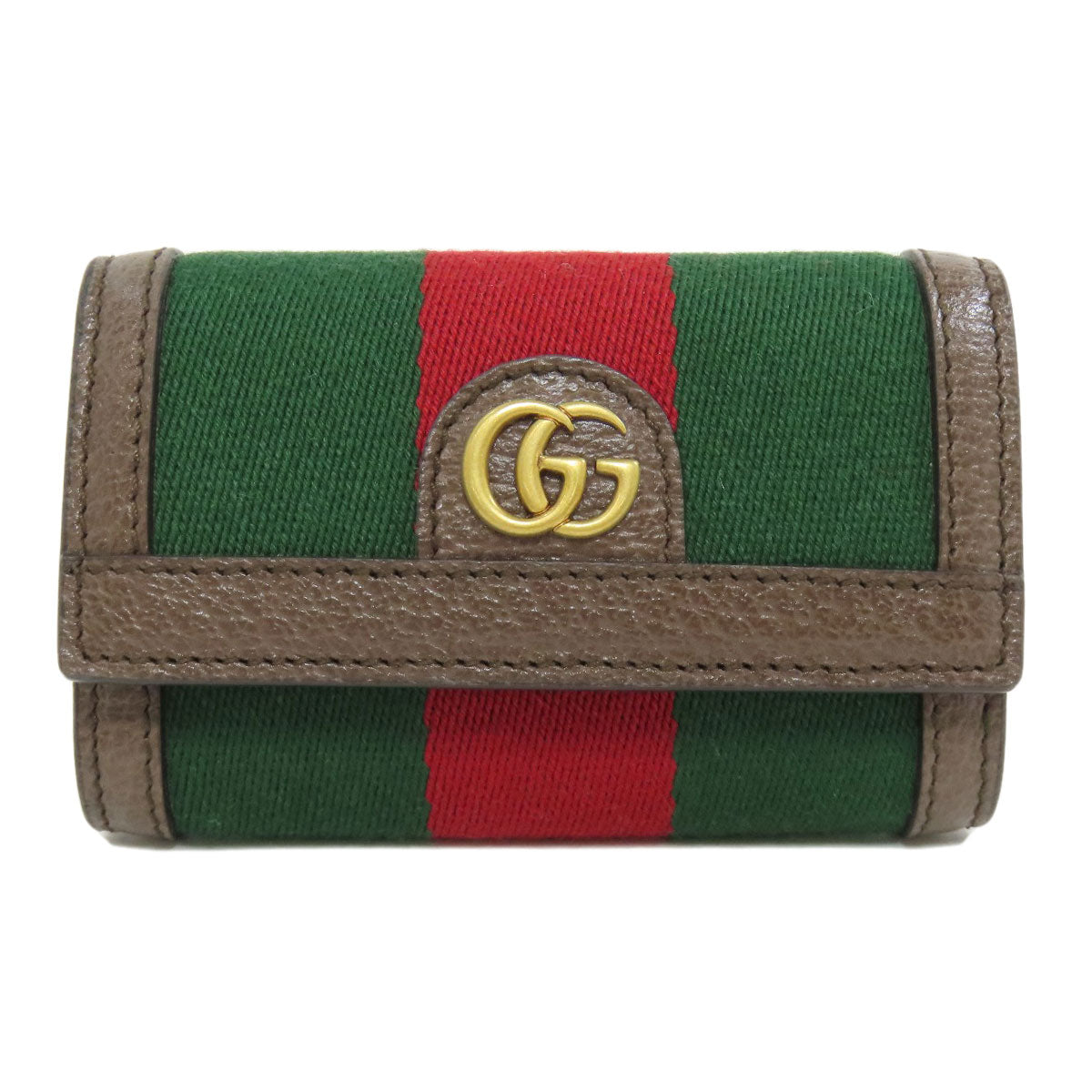 GUCCI Key case Key holder  722950 Canvas, Leather Brown GG Marmont Sherry Line Women Used