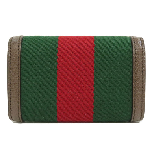 GUCCI Key case Key holder  722950 Canvas, Leather Brown GG Marmont Sherry Line Women Used