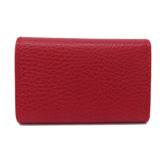 GUCCI Key case Key holder  456118 leather Red GG Marmont
