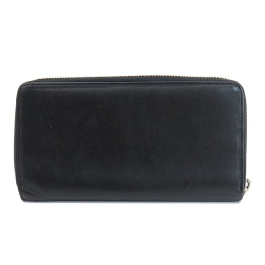 GUCCI Long Wallet Purse 597677 leather black Embryoidery