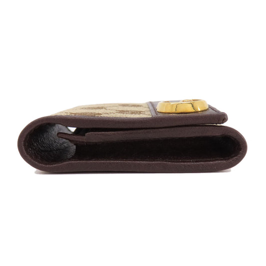 GUCCI Card Case 245762 canvas Brown GG
