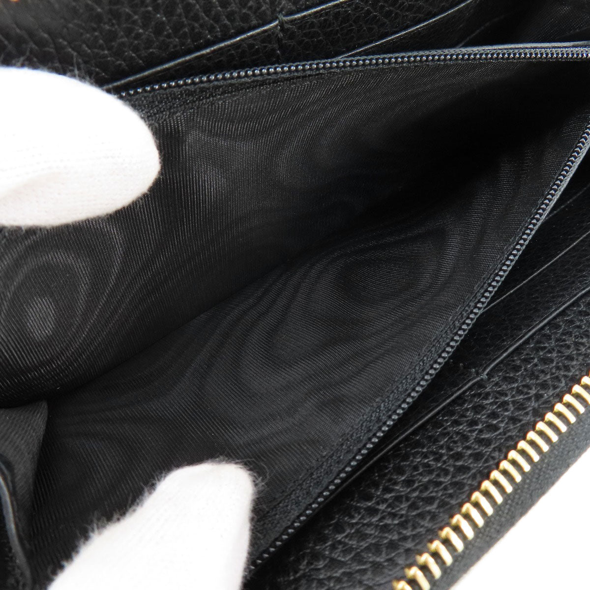 GUCCI Long Wallet Purse 509644 leather black Interlocking G