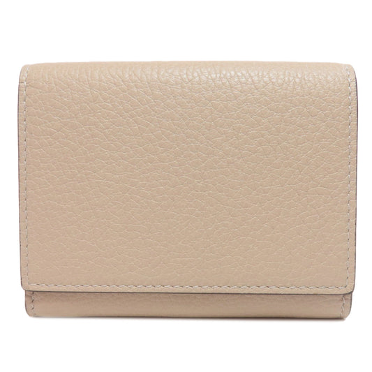 GUCCI Bifold Wallet 731694 leather beige logo Women Used
