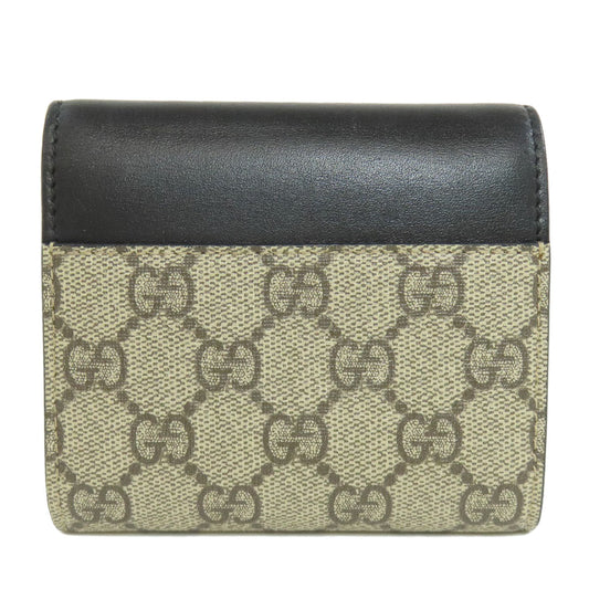 GUCCI Bifold Wallet 453155 PVC, Leather Brown GG Supreme Women Used