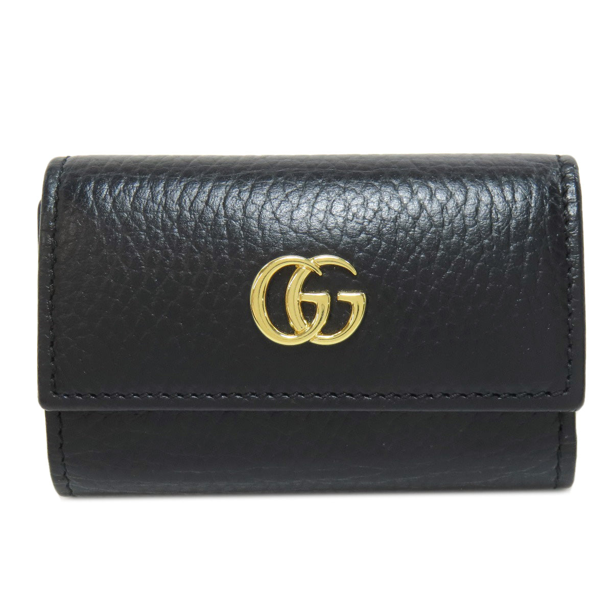 GUCCI Key case Key holder  456118 leather black Double G Women Used