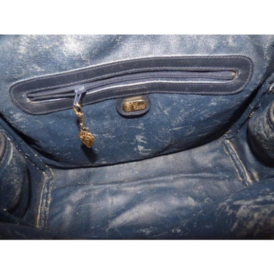 Gucci Boston Bag Micro Guccissima Coated Canvas Two Way Blue Leather And Gg Leather Satchel