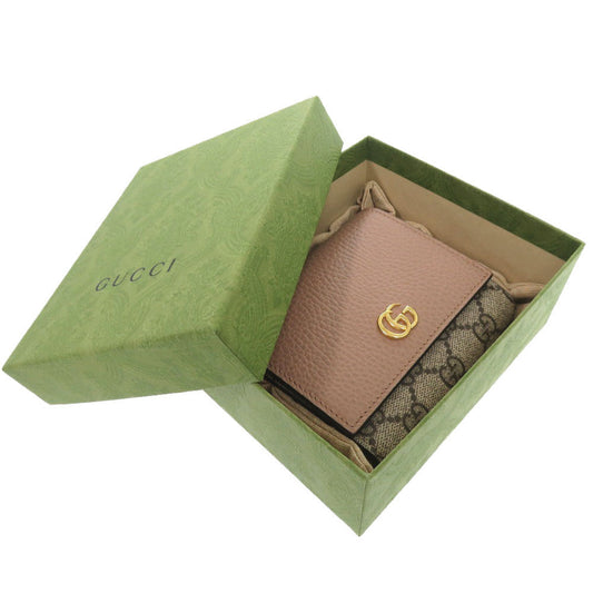 GUCCI Bifold Wallet 598587 GG Supreme, Leather beige GG Marmont Compact wallet