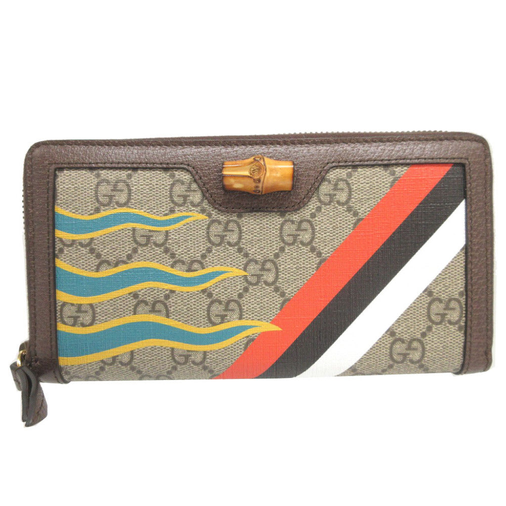 GUCCI Long Wallet Purse 658634 GG Supreme, Leather beige Diana