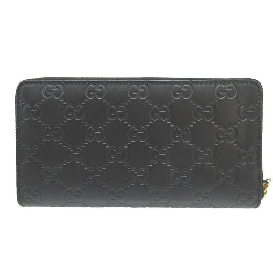 GUCCI Long Wallet Purse 410102 leather black Guccisima