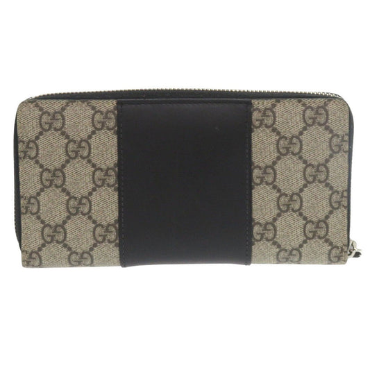 GUCCI Long Wallet Purse 451249 GG Supreme, Leather beige